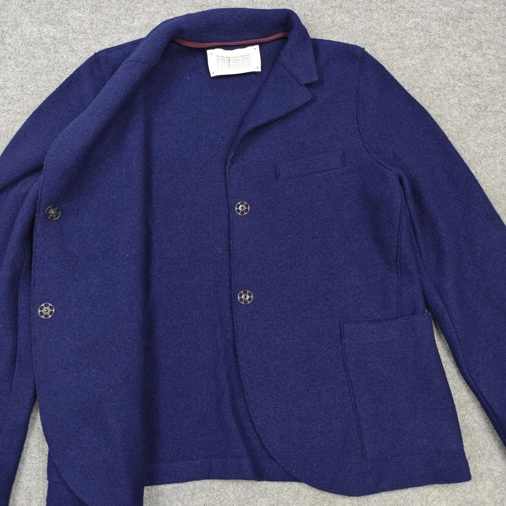 Harris Wharf London Blazer Womens IT 48 Blue Virgin Wool Sport Coat Jacket Italy